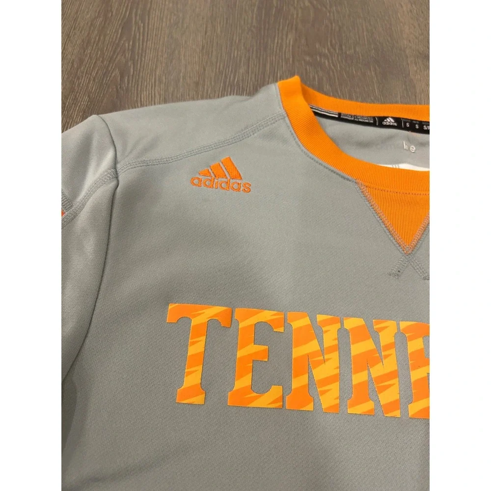 Adidas Mens Tennessee Volunteers Long Sleeve Performance Shirt Gray Orange Small